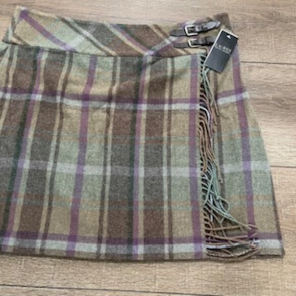 NEW Lauren By Ralph Lauren Women’s Size 16 Skirt Brown Wool Blend Wrap Style - Picture 9 of 10